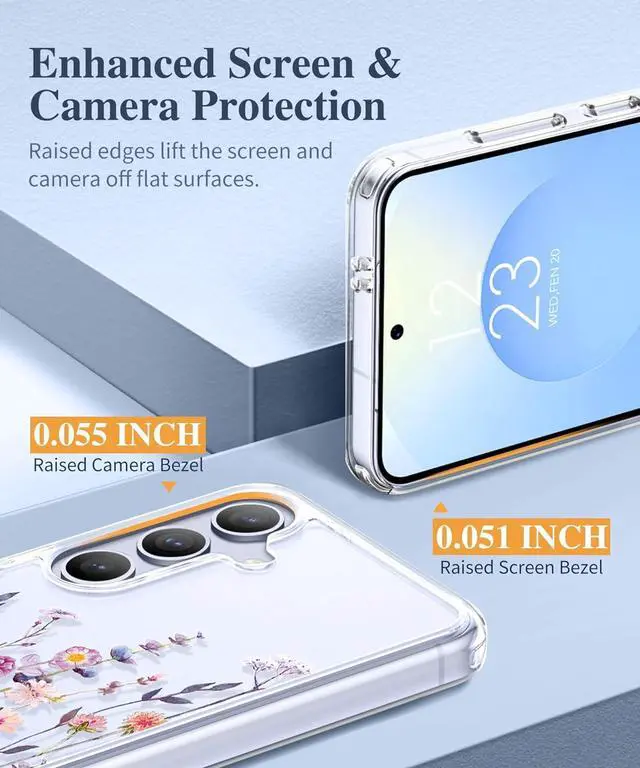 Alt view image 5 of 7 - for Galaxy S25 Case Clear Floral Slim Shockproof Protective Women Phone Case Non-Yellowing with Screen Protector & Camera Lens Protector for Galaxy S25 6.2 Floratopia/Colorful