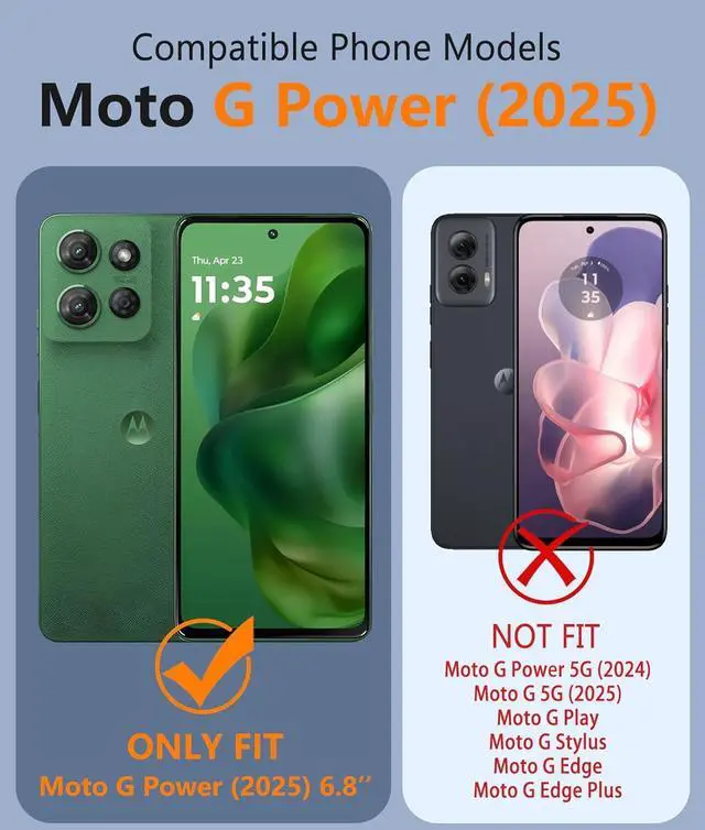 Alt view image 2 of 7 - for Motorola Moto G-Power-5G-2025 Case: Dual Layer Protective Heavy Duty Cell Phone Cover Shockproof Rugged with Non Slip Textured Back - Military Protection Bumper Tough 6.8 Inch (Blue)