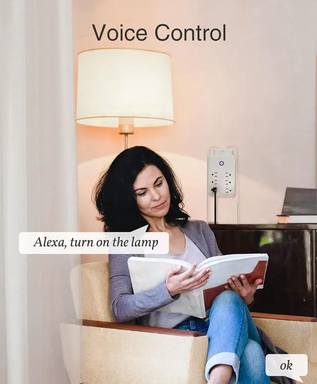 Alt view image 2 of 7 - Plug Outlet Extender USB Wall Charger with 3 Individual Smart Outlets and 3 Smart USB Ports Works with Alexa Google Home Surge Protector Plug Extender for APP Control 15A/1800W