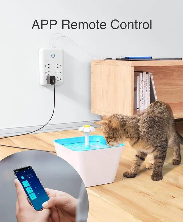 Alt view image 3 of 7 - Plug Outlet Extender USB Wall Charger with 3 Individual Smart Outlets and 3 Smart USB Ports Works with Alexa Google Home Surge Protector Plug Extender for APP Control 15A/1800W