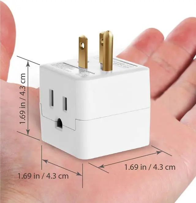 Alt view image 4 of 6 - 3 Outlet Wall Adapter Cube Tap 90 Degree Wall Tap Triple Power Adapter Outlet Splitter 3 Prong Multi Plug Outlet 3 Way Plug Adapter Outlet Extender for Home or Travel ETL Listed