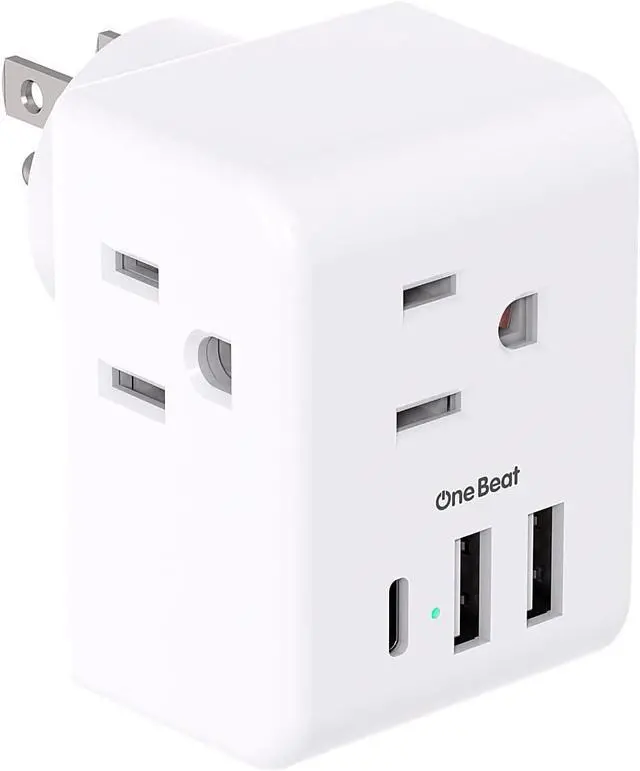 Main image of Multi Plug Outlet Extender Power Strip Non Surge Protector Electric Outlet Splitter with 3 USB Wall Charger (1 USB C) Multiple Outlet Expander for Cruise Dorm Travel Home Office