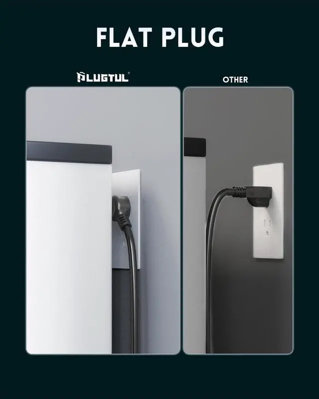 Alt view image 6 of 7 - Surge Protector Power Strip 10FT, PLUGTUL Surge Protector with 10 Outlets - Spacious Design for Large Plugs, Flat Plug, 20W USB C Charging for Home, Office, ETL Listed2040J