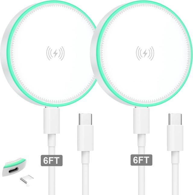 Main image of MagSafe Charger 2Pack 15W Magnetic Wireless Charger Fast Charging Pad with 6FT USB C to USB C Cable Compatible with iPhone 16/15/14/13/12 Series & AirPods 3/2/Pro | Strong Magnet Technology