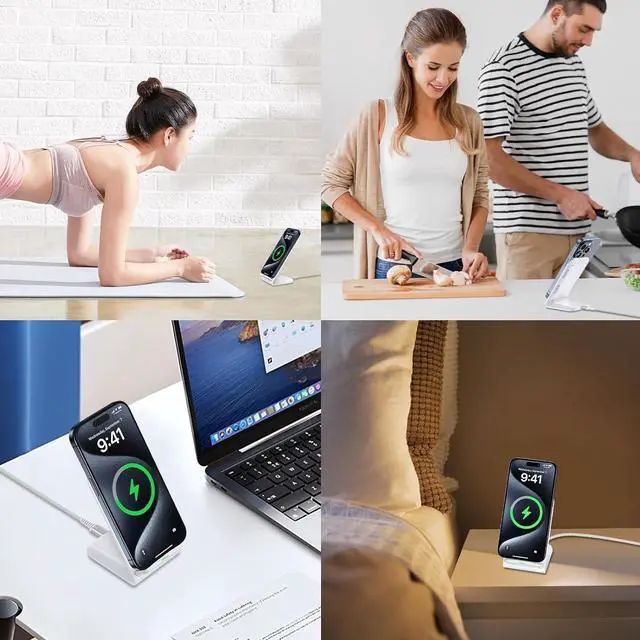 Alt view image 6 of 7 - Pixel Fast Wireless Charger 15W Wireless Charging Stand for Google Pixel 9a 9 Pro XL 8a 8 Pro 7a 7 Pro 6 Pro Android Phone Wireless Charger Stand for  Galaxy S25 Ultra S24 S23 iPhone 16 15