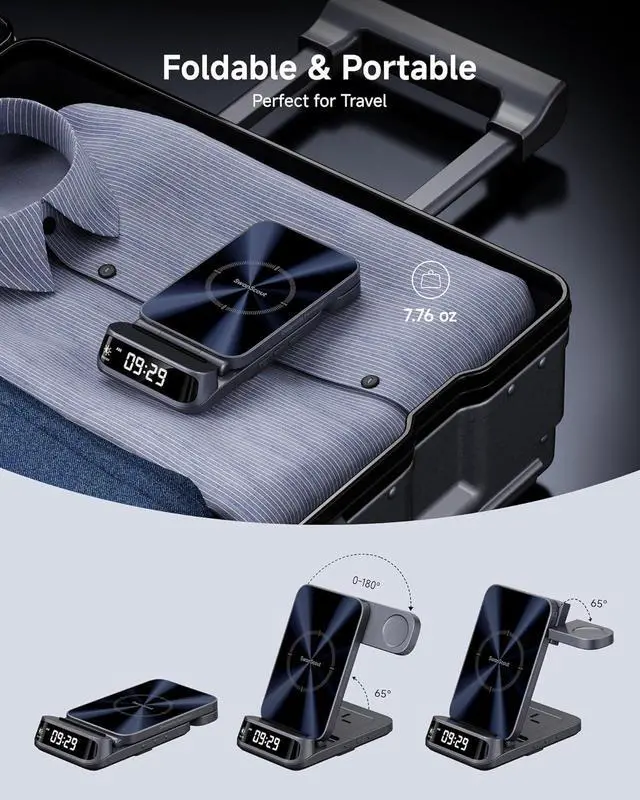 Alt view image 4 of 7 - Wireless Charging Station for  3 in 1 Wireless Charger for  S25/S24/S23/Z Flip/Z Fold for Galaxy Watch 8 Classic/8/Ultra/7/FE/6/5 708S (NO Adapter)