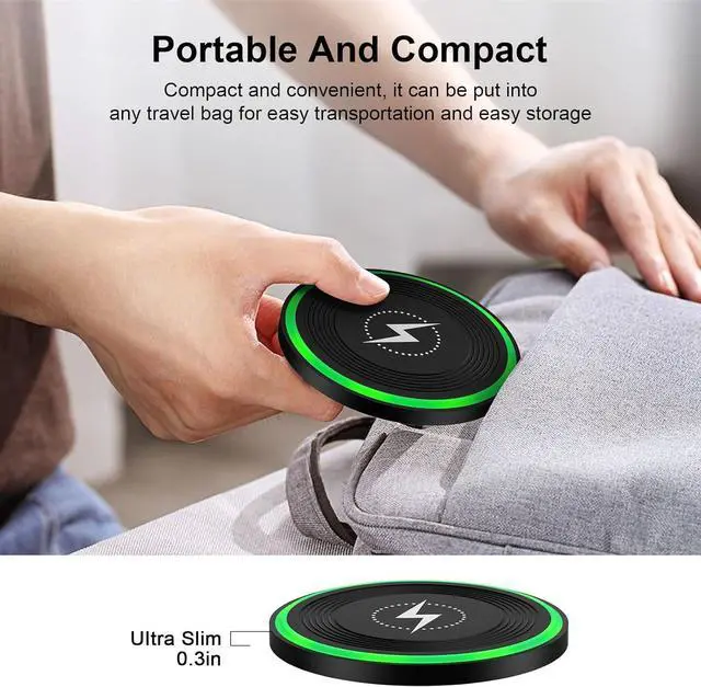 Alt view image 4 of 7 - Android Wireless Charger Fast Charging Pad for Motorola Edge/Razr 2025 2024 Moto G Stylus/Power 2024 Razr 50 Ultra Wireless  Phone Charger Station 15W for Galaxy S24/S23/S22 with QC Adapter