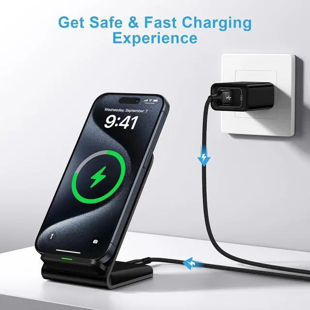 Alt view image 3 of 7 - Google Pixel 9 Wireless Charger Stand Fast Charging for Pixel 9A 9 Pro XL Fold 9 8A 7A 8 7 6 Pro 15W Phone Wireless Charger Station for  Galaxy S25 S24 S23 S22 S21 S20 Ultra FE iPhone 16 15
