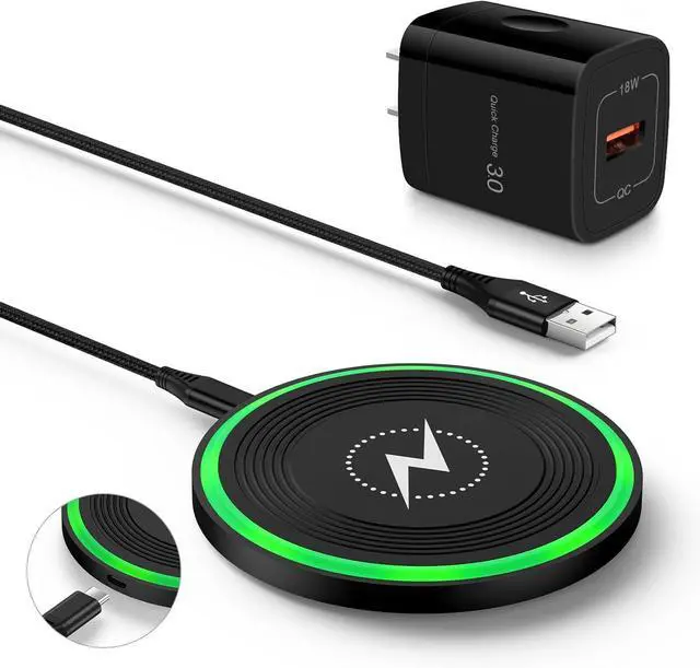 Main image of Wireless Charger Fast Charging Pad for Moto Razr/Edge 2024 Moto G Power/Stylus 5G 2025 2024 15W Charging Station with QC Adapter for  Galaxy S25 S24FE S23 S22 iPhone 16/15/14 Pixel 9 Pro 9a 8a