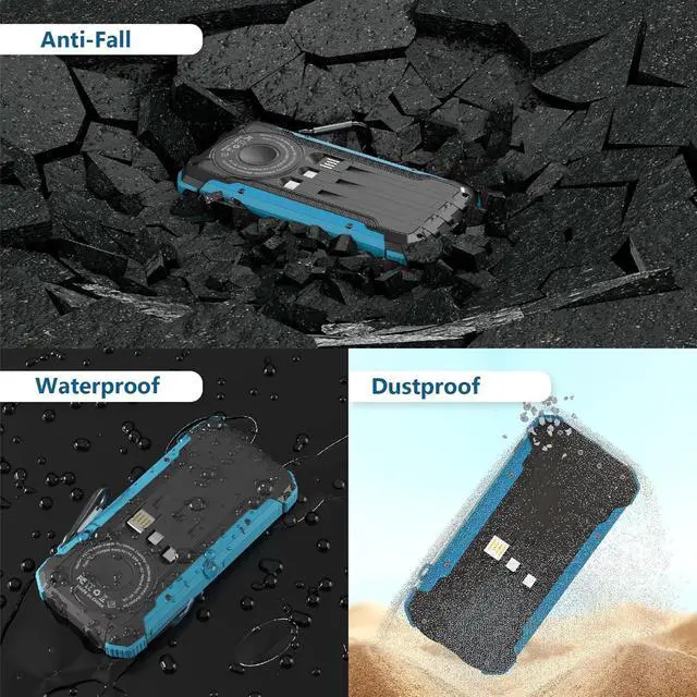 Alt view image 6 of 7 - Solar Charger Power Bank 20 000mAh Portable Wireless Charger Fast Charging External Battery Bank with 6 Outputs for Cell Phones Portable Solar Panel with Dual Flashlight for Camping