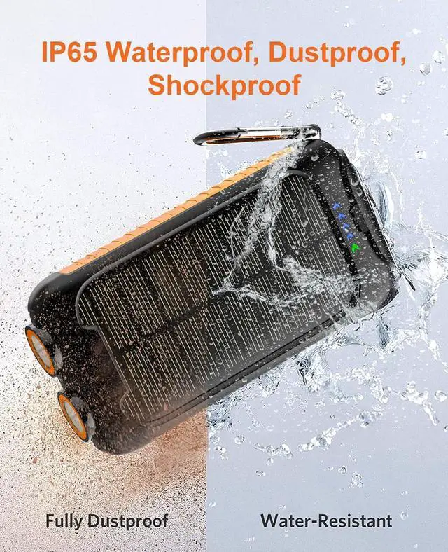 Alt view image 6 of 7 - Solar Charger 38800mAh Solar Power Bank Outdoor Portable Charger External Waterproof Battery Pack 5V/3.1A Fast Charger Type C Ports with LED Flashlights Perfect for Travel Camping
