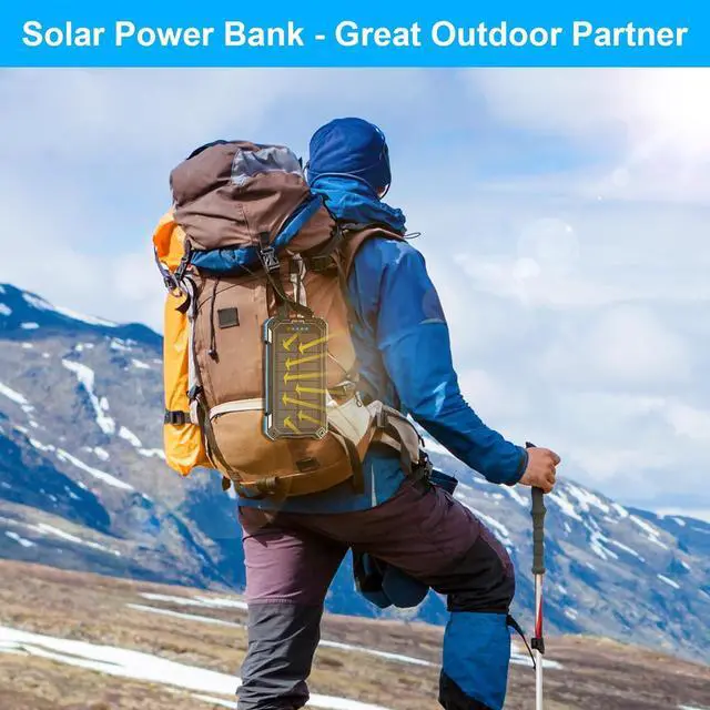 Alt view image 7 of 7 - Solar Charger Power Bank 49800mAh Wireless Portable Phone Charger, 22.5W QC3.0 Fast Charging Built in 4 Cables with USB C 6 Outputs & 2 Inputs for Cell Phone