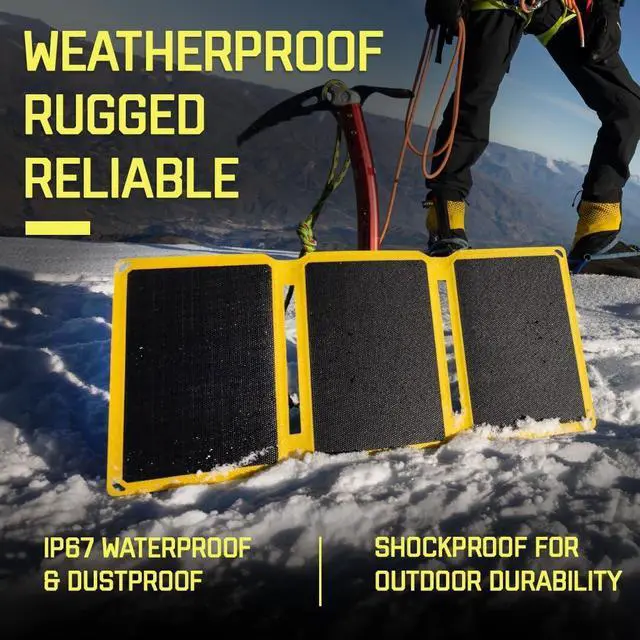 Alt view image 3 of 7 - SunJack 25 Watt Foldable IP67 Waterproof ETFE Monocrystalline Solar Panel + 2X 10000mAh Power Banks with USB-A and USB-C for Cell Phones, Tablets and Portable for Backpacking, Camping, Hiking