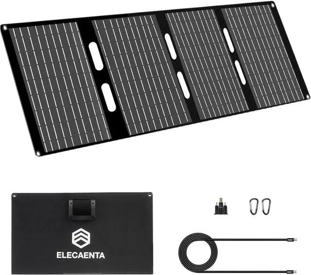 Main image of 40W Solar Panel USB C USB A and DC 18V Output IP68 Waterproof Foldable Portable ETFE Solar Charger Compatible with iPhone  Camping Hiking and Outdoor Power Station