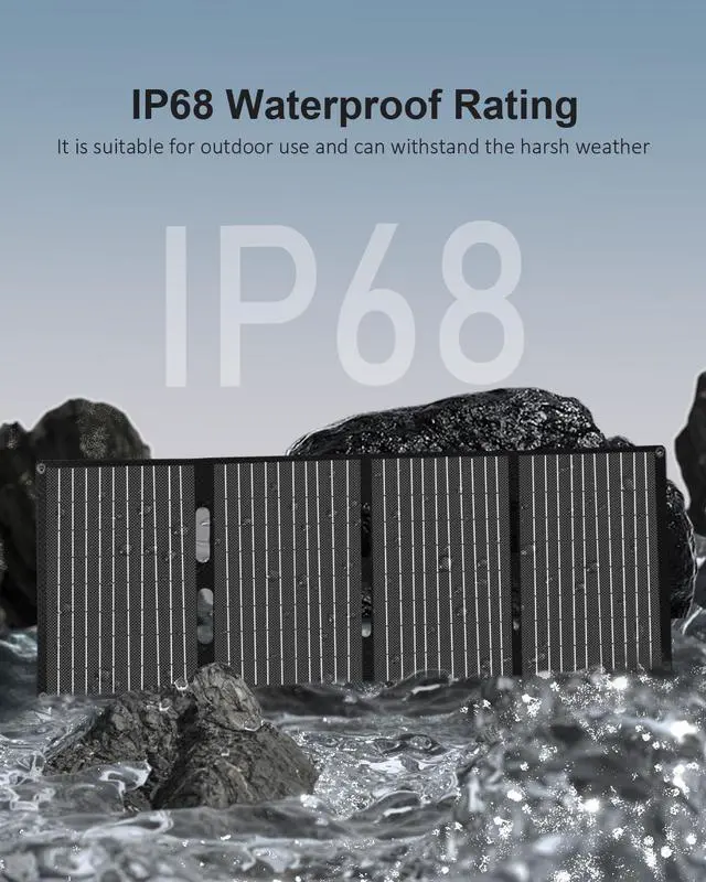 Alt view image 5 of 7 - 40W Solar Panel USB C USB A and DC 18V Output IP68 Waterproof Foldable Portable ETFE Solar Charger Compatible with iPhone  Camping Hiking and Outdoor Power Station