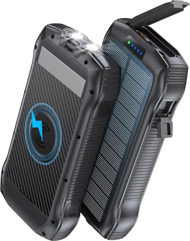 Main image of Solar Charger Power Bank 40000mAh Portable Charger QC3.0 18W PD 20W Fast Charging External Battery Pack with USB C for iPhone  Tablet Solar Battery Pack with Dual Flashlight for Camping