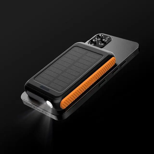 Alt view image 3 of 6 - ROC 5 Solar Power Bank 5000mAh MagSafe Compatible Wireless Charger for iPhone 15/14/13 QC3.0 USB-C PD20W IP54 Rugged Outdoor Battery with 5-Year Warranty for Travel Camping