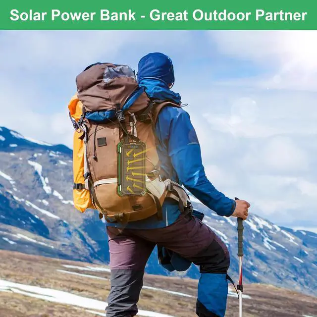 Alt view image 7 of 7 - Solar Charger Power Bank 49800mAh Wireless Portable Phone Charger 22.5W QC3.0 Fast Charging Built in 4 Cables with USB C 6 Outputs & 2 Inputs for Cell Phone