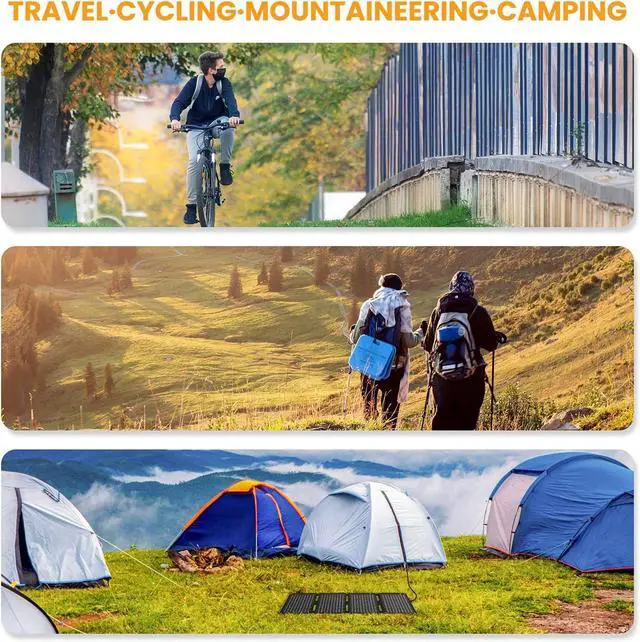 Alt view image 5 of 7 - 30 Watt Solar Panel Portable Foldable Backpacking Solar Panel Charger with USB-A USB-C & DC Output IP67 Waterproof Fast Charging for Cell Phone Power Bank iPad Camping Hiking Outdoor