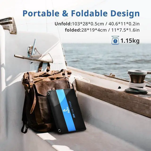 Alt view image 5 of 7 - 28W Solar Charger with 3 USB Ports(5V/4.8A Max in Total) Portable Solar Phone Charger Foldable Camping Solar Panels Compatible for iPhone 11/Xs/XS Max/XR/X/8/7 iPad Galaxy S9/S8 LG etc