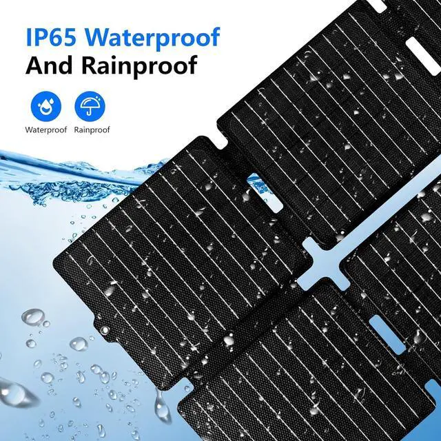 Alt view image 4 of 6 - [Ultra Light] 30W Cell Phone Solar Chargers for iPhone and Android Portable Solar Panels for Camping Hiking Solar Phone Charger for iPhone iPad  Tablets Backpacking Solar Panel Foldable
