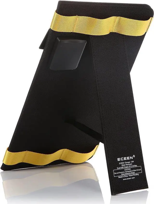 Alt view image 2 of 7 - Solar Phone Charger for iPhone 13W Portable Solar Charger with Kickstand for iPhones Smartphones Tablets GPS Units Speakers Gopro Cameras and Other Devices Camping Gadgets Emergency Kit
