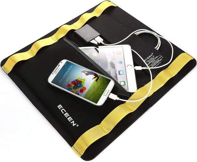 Alt view image 4 of 7 - Solar Phone Charger for iPhone 13W Portable Solar Charger with Kickstand for iPhones Smartphones Tablets GPS Units Speakers Gopro Cameras and Other Devices Camping Gadgets Emergency Kit