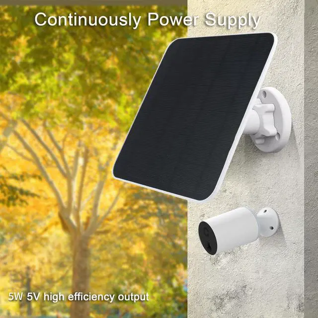 Alt view image 3 of 6 - Solar Panel Charger Compatible with Eufycam 2C/2C Pro/E40/E20/2/2 Pro/E 5V 5W Continuously Charging 9.8ft Cable Weatherproof (1Pack)