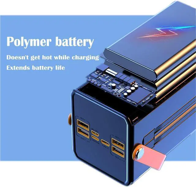 Alt view image 4 of 7 - 100000mAh Power Bank 150W Fast Charging Portable Charger with LED Light with Built-in Cables 4 Outputs & 3 Inputs Rechargeable Portable Power Supply for Cell Phones Wireless Headphones