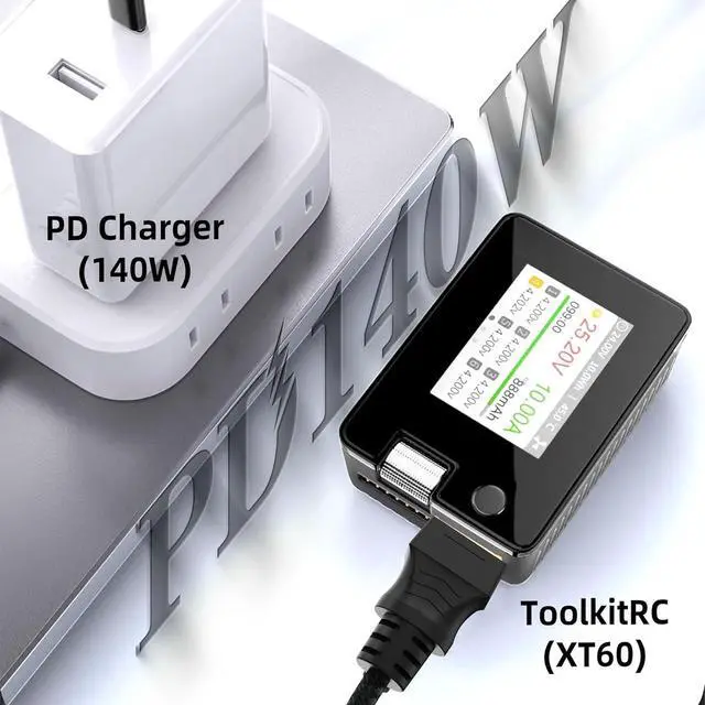 Alt view image 5 of 6 - 140W USB C to XT60 Charging Cable 1.65FT Type C to XT60 Female Adapter PD 140W max Charging Cable for Drone Solar Battery etc for Tool-kitrc M7 M6 M6D M8S Charger(0.5M/1.65F)
