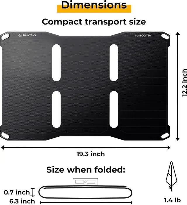 Alt view image 4 of 7 - Sunnybag SUNBOOSTER 21 Portable Solar Charger with 21 Watt Foldable Efficient Waterproof 2 USB Outputs Mobile Phone Tablet Power Bank On The Go Charging for Outdoors Hiking Camping Travel