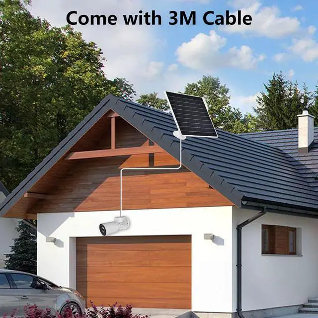 Alt view image 7 of 7 - Solar Panel for Security Camera 5V9W IP65 Waterproof Camera SolarPanel with 360°Adjustable Mounting USB Solar Panel for Security Camera with USB-C Port & MicroUSB Long Charging Cable(2 Pack)
