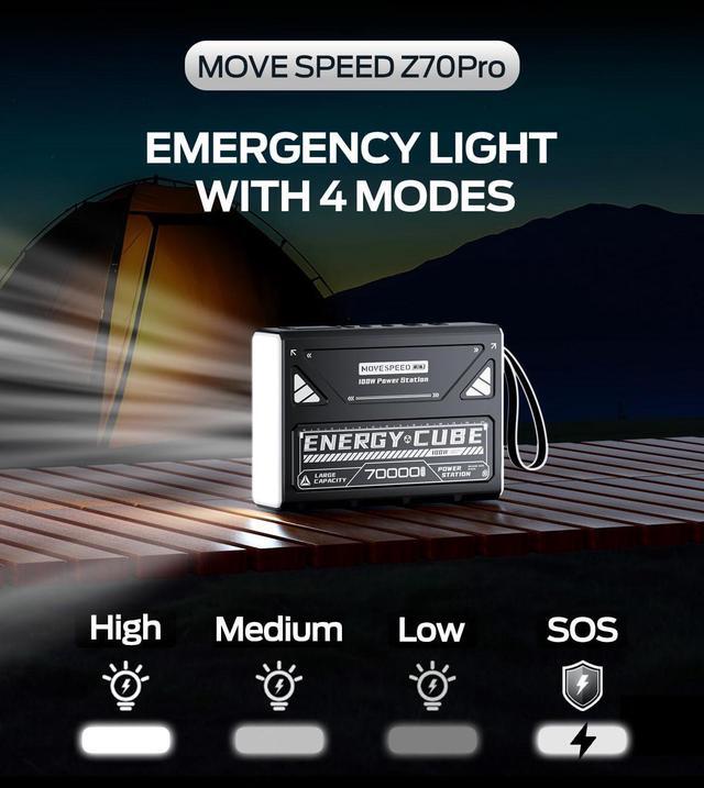 Alt view image 4 of 7 - Power Bank 70 000mAh 100W High Capacity Laptop Portable Charger Fast Charging USB C Battery Pack with Flash Light Outdoor External Battery Bank for iPhone iPad Camping Travel