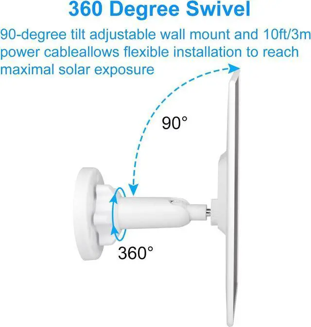 Alt view image 6 of 6 - Solar Panel for Ring Camera Solar Panel Charger for Spotlight Cam Plus (Battery) 5V 3.5W Solar Panel with 10ft. Charging Cable 2 Pack Camera Not Included