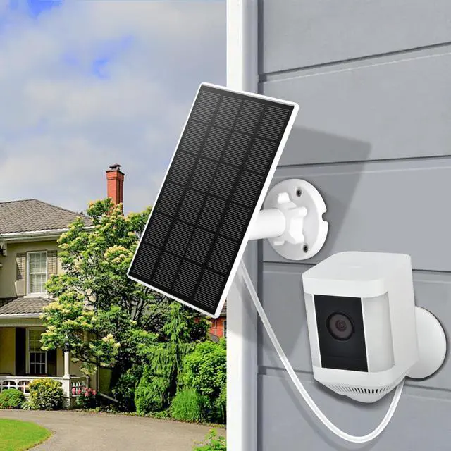 Alt view image 4 of 6 - Solar Panel for Ring Camera Solar Panel Charger for Spotlight Cam Plus (Battery) 5V 3.5W Solar Panel with 10ft. Charging Cable 2 Pack Camera Not Included