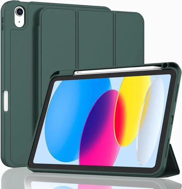 Main image of iPad (A16) Case/iPad 10th Generation Case [11-Inch 2025/10.9 Inch 2022] with Pencil Holder Smart Cover with Soft TPU Back [Support Auto Wake/Sleep] (New Midnight Green)