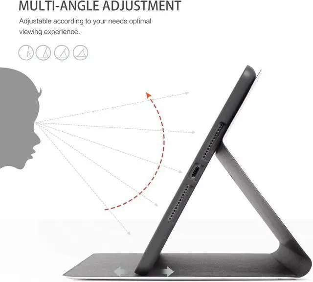 Alt view image 3 of 7 - for iPad 9th Generation Case Case for iPad 8th Generation iPad 7th Generation Case for iPad Case 9th Generation 10.2 Inch Multi-Angle View Adjustable Stand Auto Wake/Sleep Lady with Fan