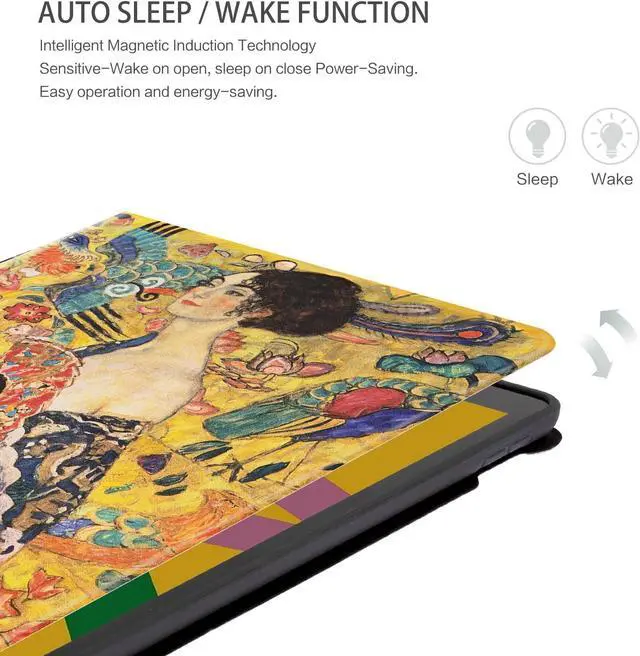 Alt view image 6 of 7 - for iPad 9th Generation Case Case for iPad 8th Generation iPad 7th Generation Case for iPad Case 9th Generation 10.2 Inch Multi-Angle View Adjustable Stand Auto Wake/Sleep Lady with Fan