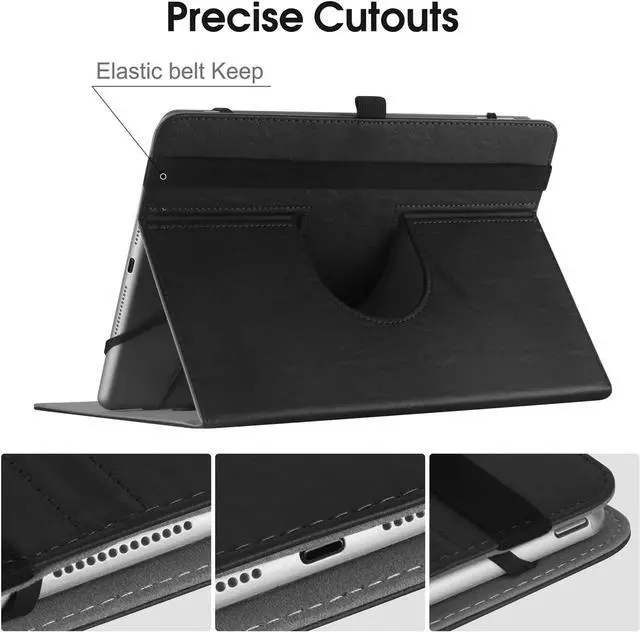 Alt view image 5 of 6 - Universal 9 10 10.1 inch Android Tablet Case Slim 360 Degree Rotatable Back Cover Folio Case for Universal 9-11 inch Tablet with Multi-Angle Viewing Stand Black
