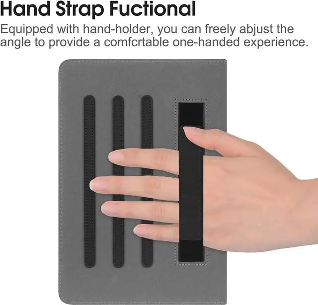 Alt view image 6 of 6 - Universal 9 10 10.1 inch Android Tablet Case Slim 360 Degree Rotatable Back Cover Folio Case for Universal 9-11 inch Tablet with Multi-Angle Viewing Stand Black