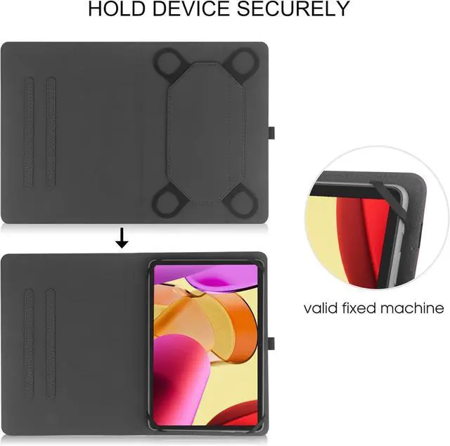 Alt view image 6 of 7 - Universal 9 9.7 10.1 10.2 10.5 10.9 11 Tablet Case Protective Cover Stand Folio Case for 9-11 Inch Tablet Case Cover with Pen Holder for iPad -Navy