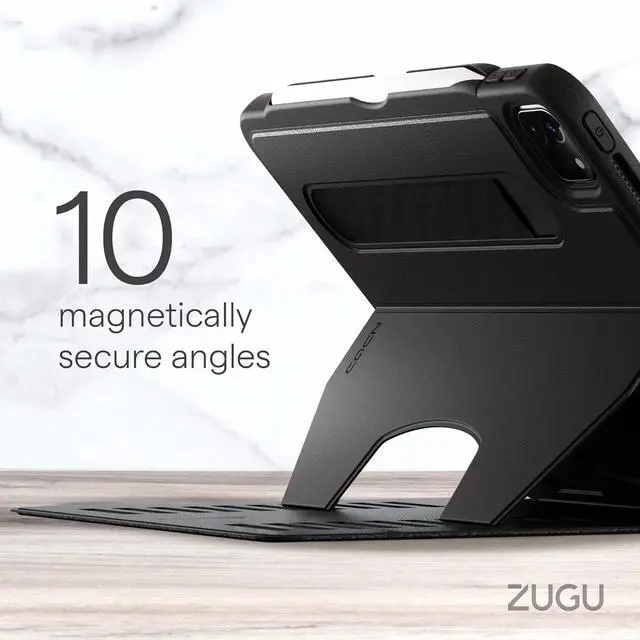 Alt view image 3 of 7 - Zugu Case for iPad Air 13 Inch M3 2025 & M2 2024 &/12.9 inch (3rd/4th Gen) Slim Protective Cover with  Pencil Charging & Storage Auto Wake/Sleep Multiple Viewing Angles (Black)