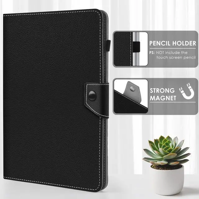 Alt view image 6 of 7 - Universal 12 inch Tablet Case 12.5 inch Tablet Cover Travel Portable Protective Folio PU Leather Stand Shell Casewith 4 Fixed Rings for All Kinds of 12-13 inch Android/iOS/Windows Tablet