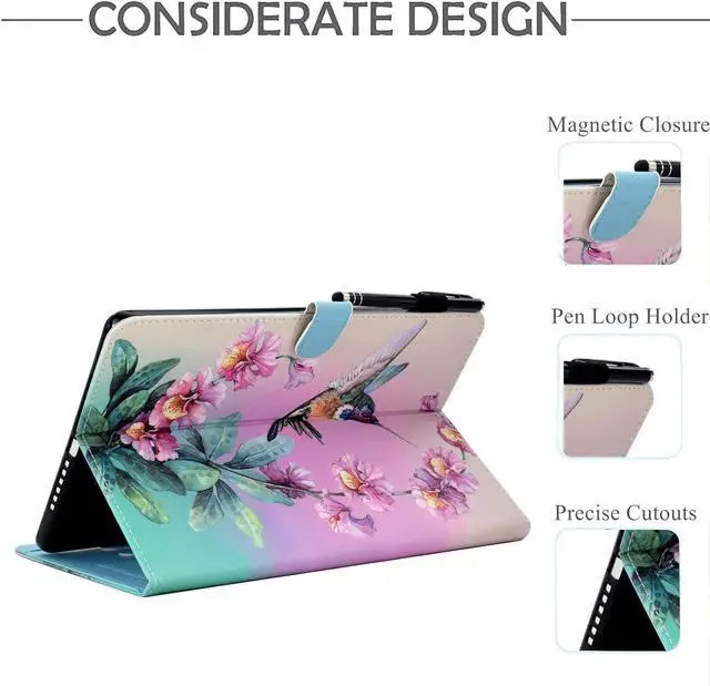 Alt view image 6 of 7 - for Galaxy Tab A9 Plus Case 11 Inch 2024 2023 (SM-X210/X216/X218)  Galaxy A9 Plus Tablet Case PU Leather Stand Cover for Galaxy Tab A9+/A9 Plus Auto Wake/Sleep - Hummingbird