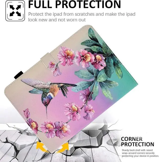 Alt view image 3 of 7 - for Galaxy Tab A9 Plus Case 11 Inch 2024 2023 (SM-X210/X216/X218)  Galaxy A9 Plus Tablet Case PU Leather Stand Cover for Galaxy Tab A9+/A9 Plus Auto Wake/Sleep - Hummingbird
