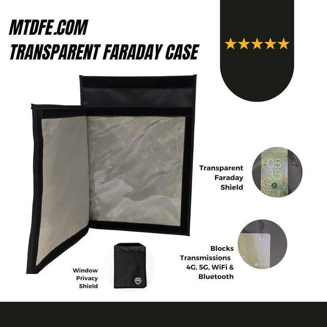 Alt view image 3 of 5 - Veteran Business: Transparent Faraday RFID Blocking Tablet/Cellphone Faraday Case | WiFi Bluetooth Cellular Blocking Case - Transparent Confidence