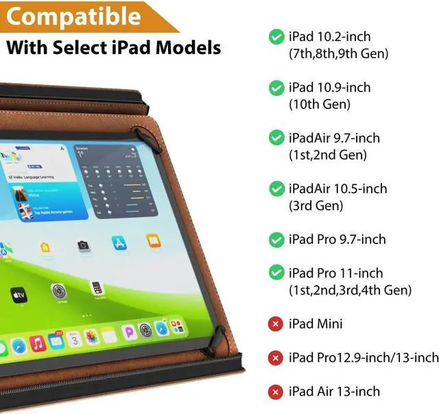 Alt view image 6 of 7 - Universal Padfolio Case  Tablet Portfolio Organizer with Notepad Holder  Compatible with iPad 10th 11th Gen iPad Pro 11 iPad 7 8 9 10.2 10.9 and 9.7 inches