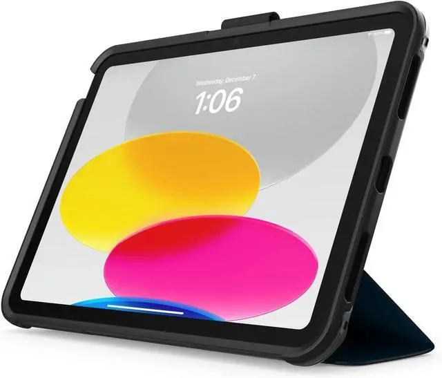 Alt view image 6 of 7 - Symmetry Folio Series case for iPad (A16) & iPad 10th Gen - Coastal Evening (Clear/Black/Blue) Ultra-Sleek Design Multiple Viewing Positions Magnetic Sleep/Wake Cover