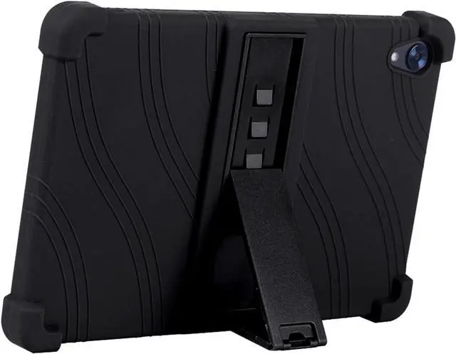 Alt view image 5 of 7 - Case for Urao C107 Tablet Kids Friendly Soft Silicone Adjustable Stand Cover for Urao C107 10.1 inch Tablet (Black)
