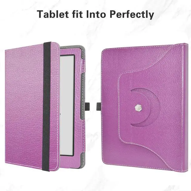 Alt view image 4 of 7 - for Onyx Boox Poke 5 Rotating Case 360 Degree Rotary Stand with Cute Pattern Cover for Onyx Boox Poke 5 /Boox Poke 5S 6 EReader Case Purple